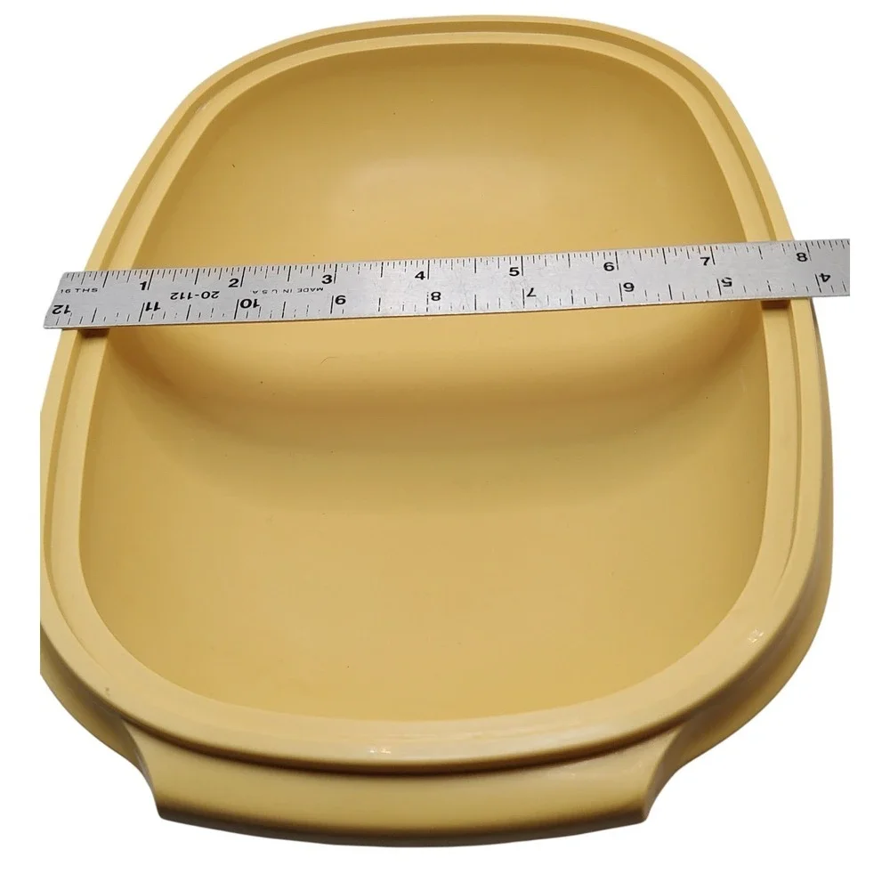 Vintage Tupperware Steamer Microwave Harvest Gold Oval‎ Two Piece NO STEAMER SEE